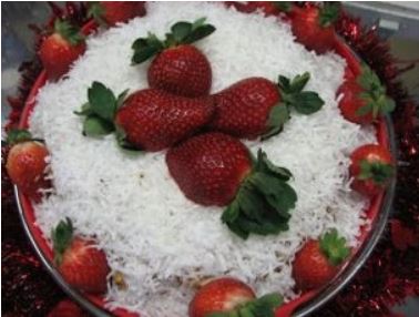 Valentine Strawberry Coconut Bird Cake